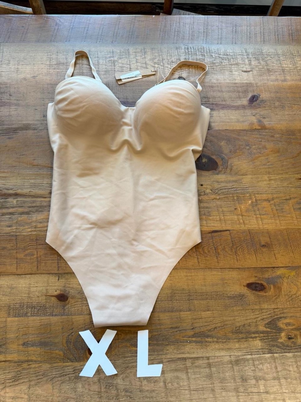 SKIMS molded underwire bodysuit in clay XL